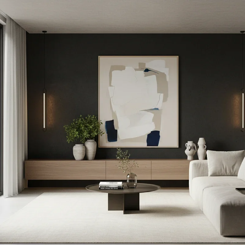 Black Wall Living Room Ideas