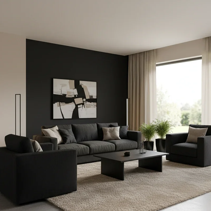 Black and Beige Living Room Ideas