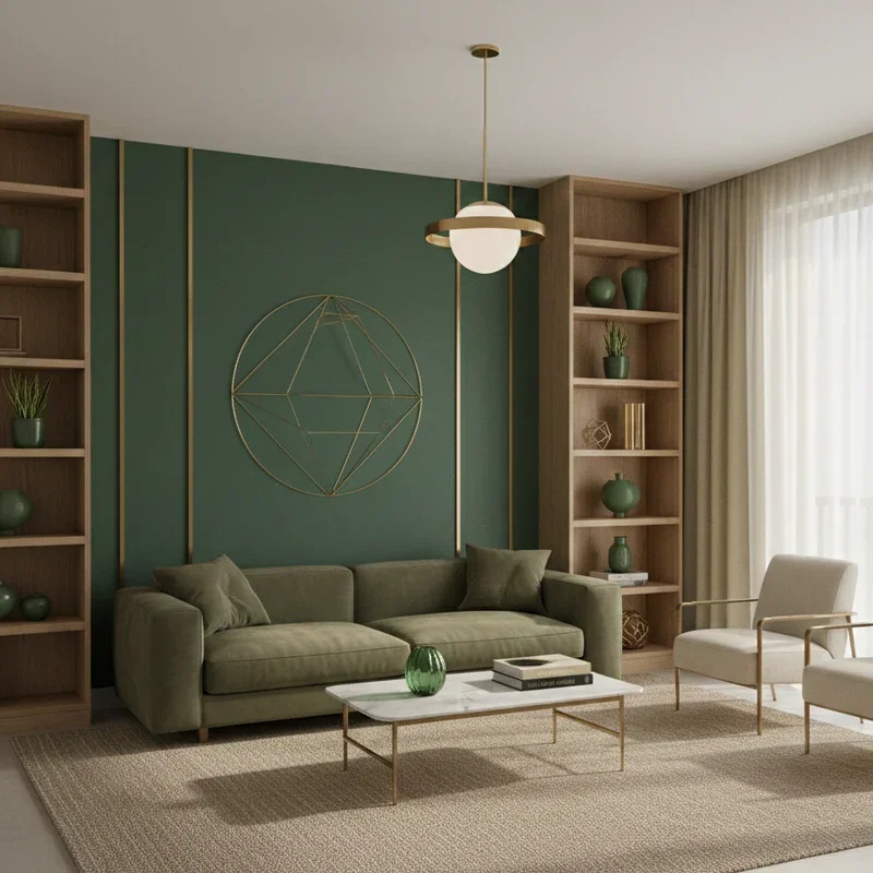 Green and Gold Living Room Ideas