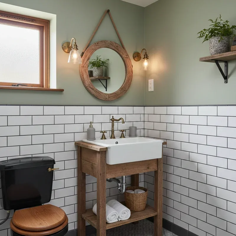 Farmhouse Half Bathroom Ideas