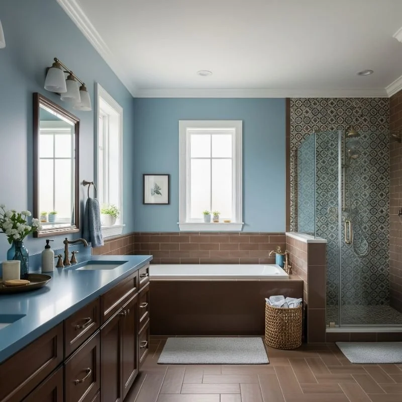 15 Blue and Brown Bathroom Ideas for Modern Homes