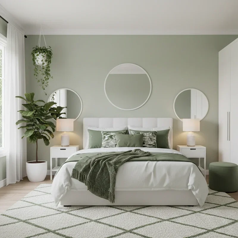 Green and White Bedroom Ideas