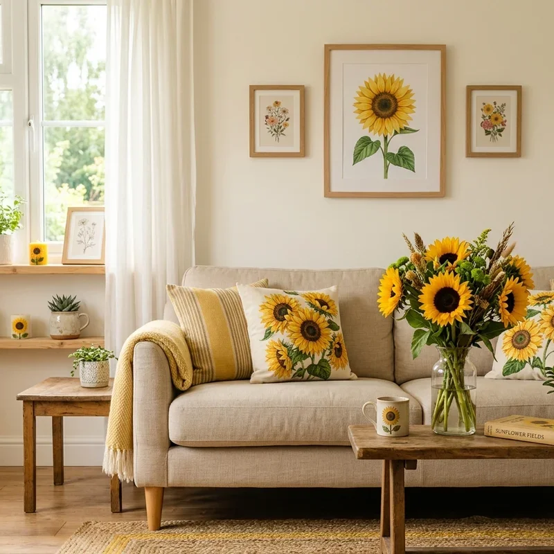 15 Sunflower Living Room Ideas for Bright Cozy Spaces