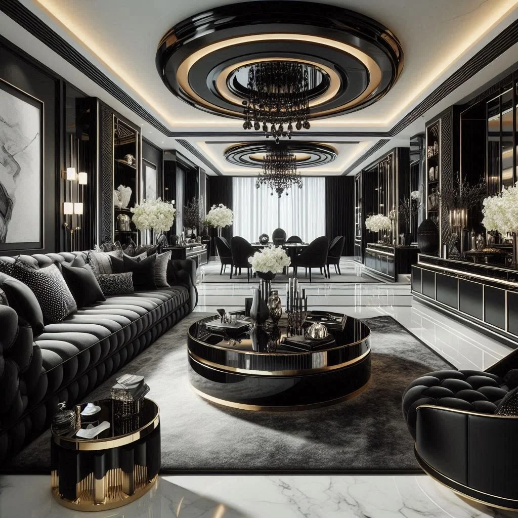 Luxury Black And White Living Room