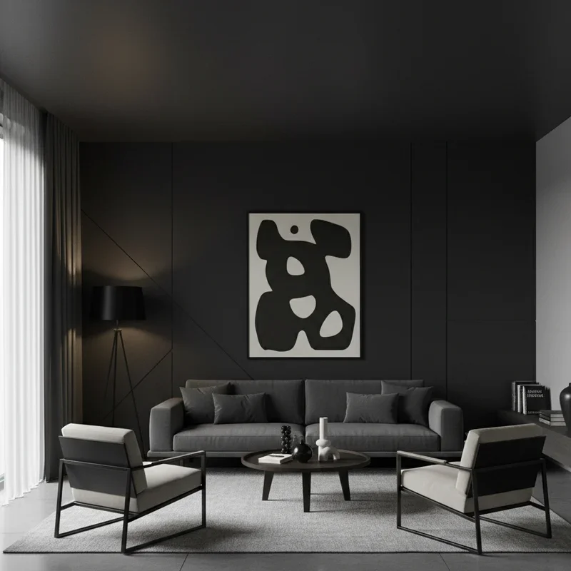 Black Wall Living Room Ideas