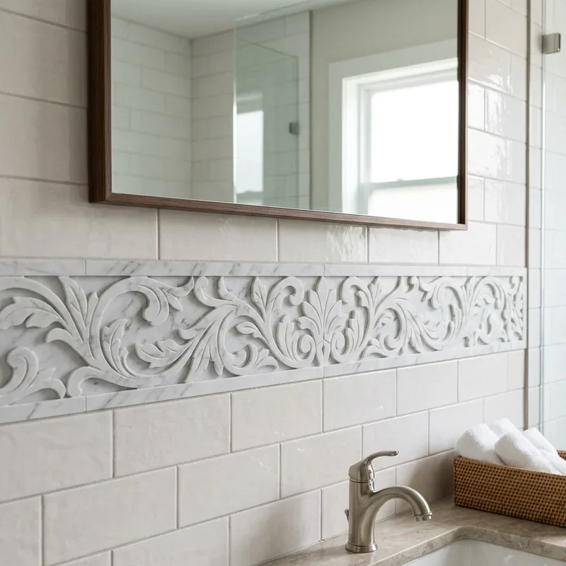 Bathroom Wall Border Ideas