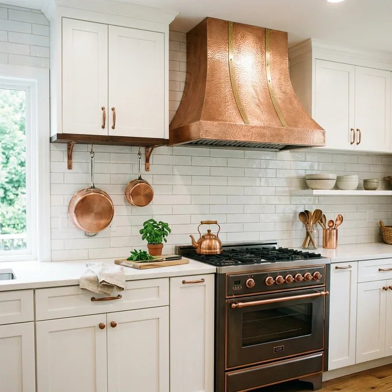 White and Copper Kitchen Ideas