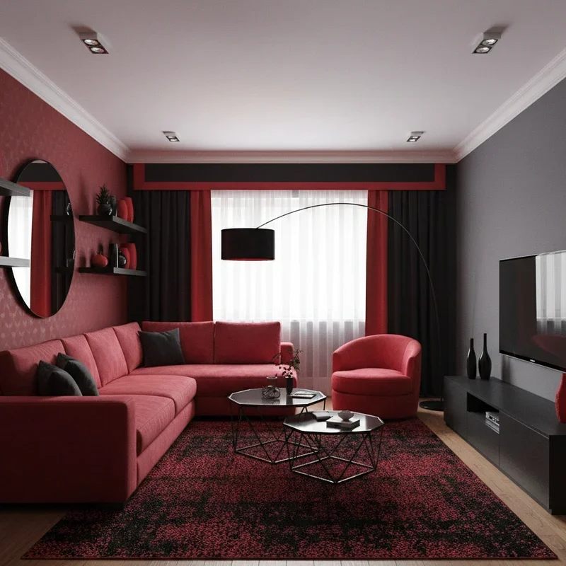 15 Black and Red Living Room Ideas for Contemporary Interiors