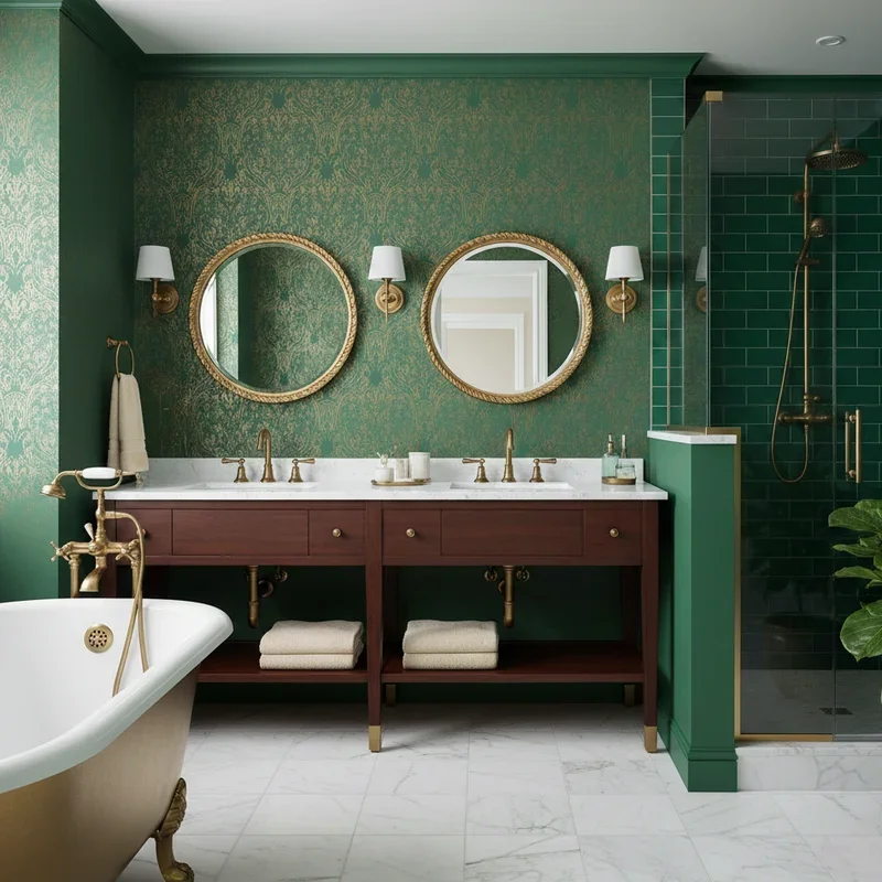 Green and Gold Bathroom Ideas