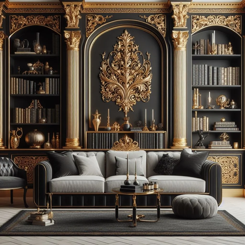 15 Luxurious Black and Gold Living Room Ideas