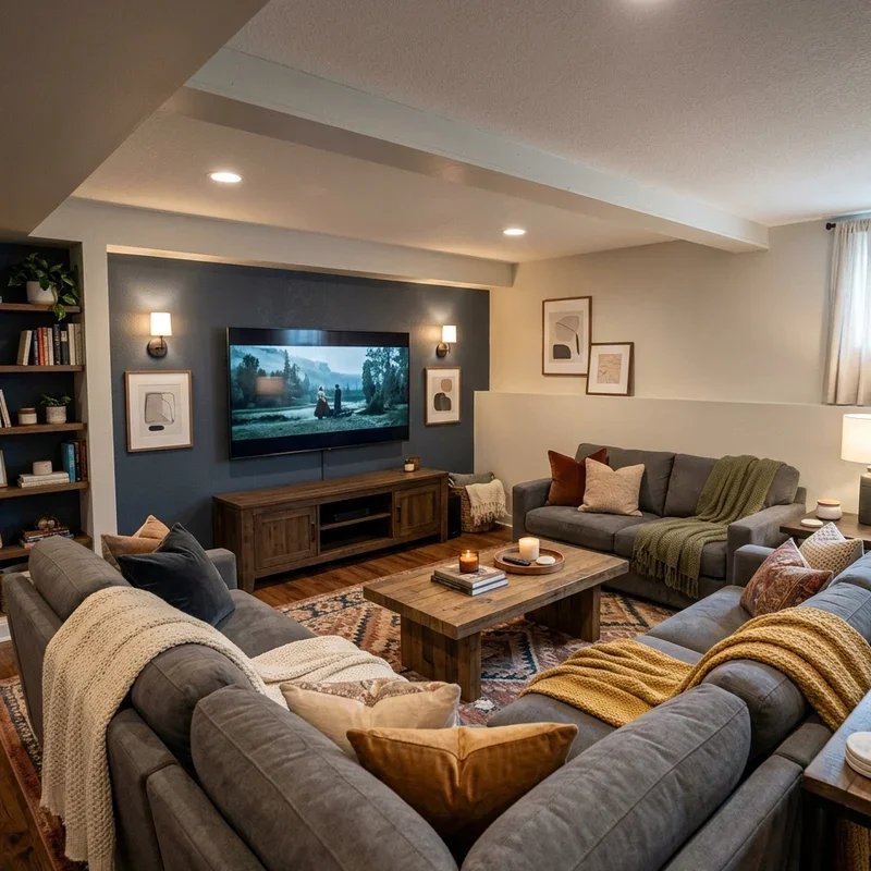 Cozy Basement TV Room Ideas