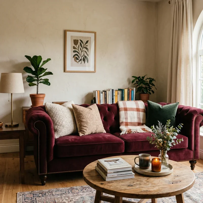 Burgundy Couch Living Room Ideas