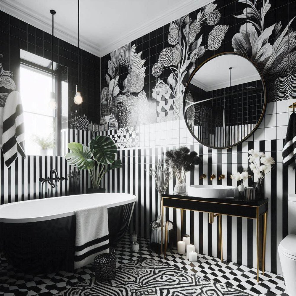 15 Chic Black and White Bathroom Decor Ideas