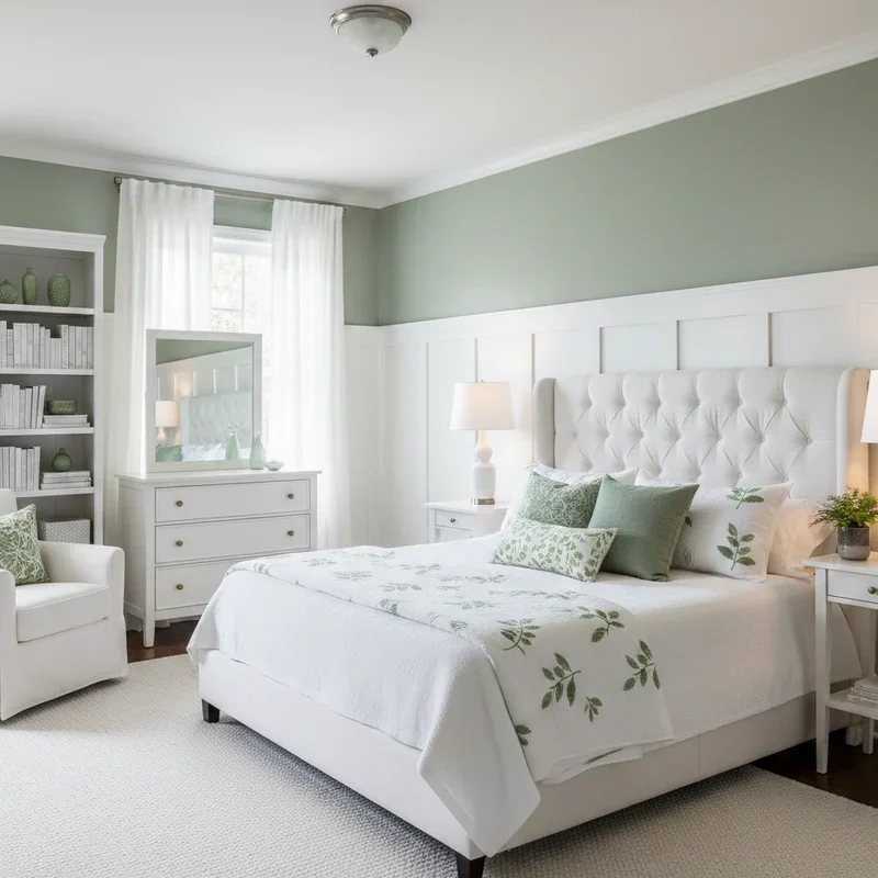 Green and White Bedroom Ideas