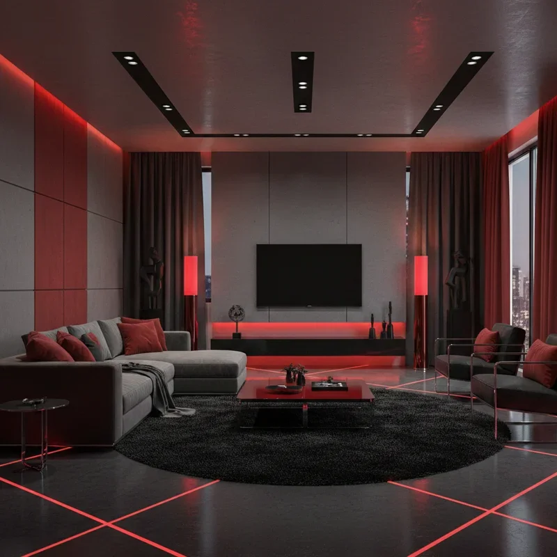 Black and Red Living Room Ideas