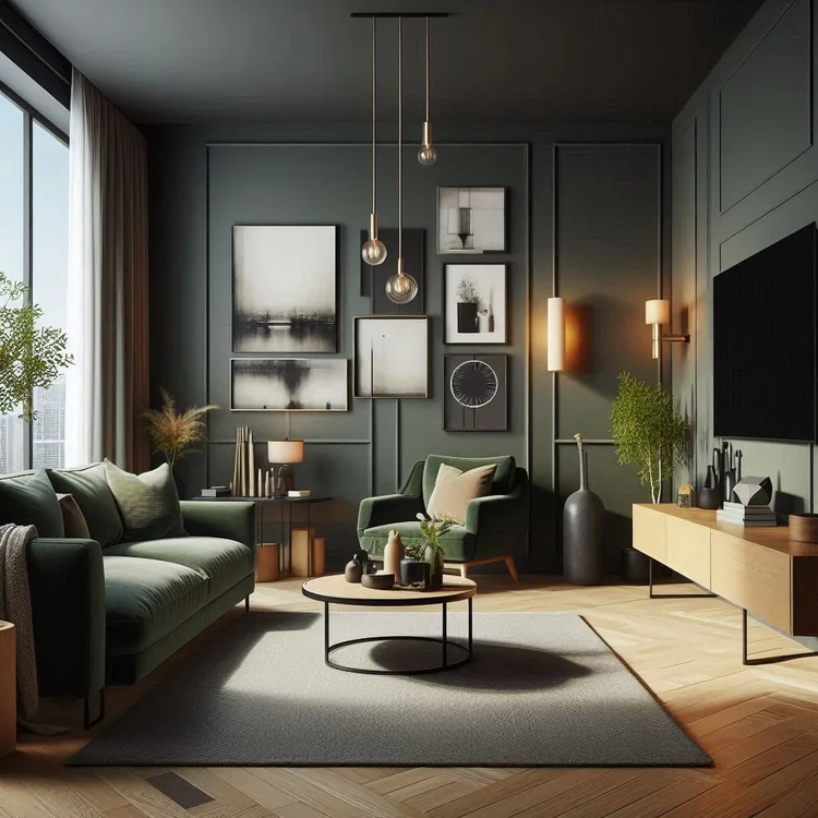15 Modern Dark Green Living Room Ideas to Try