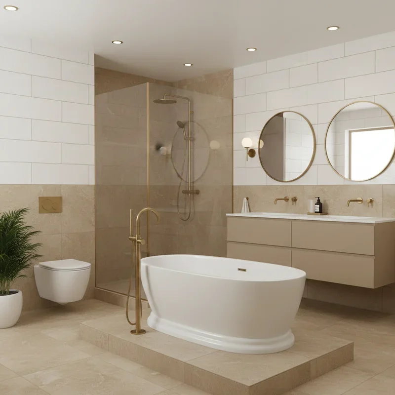 Tan and White Bathroom Ideas