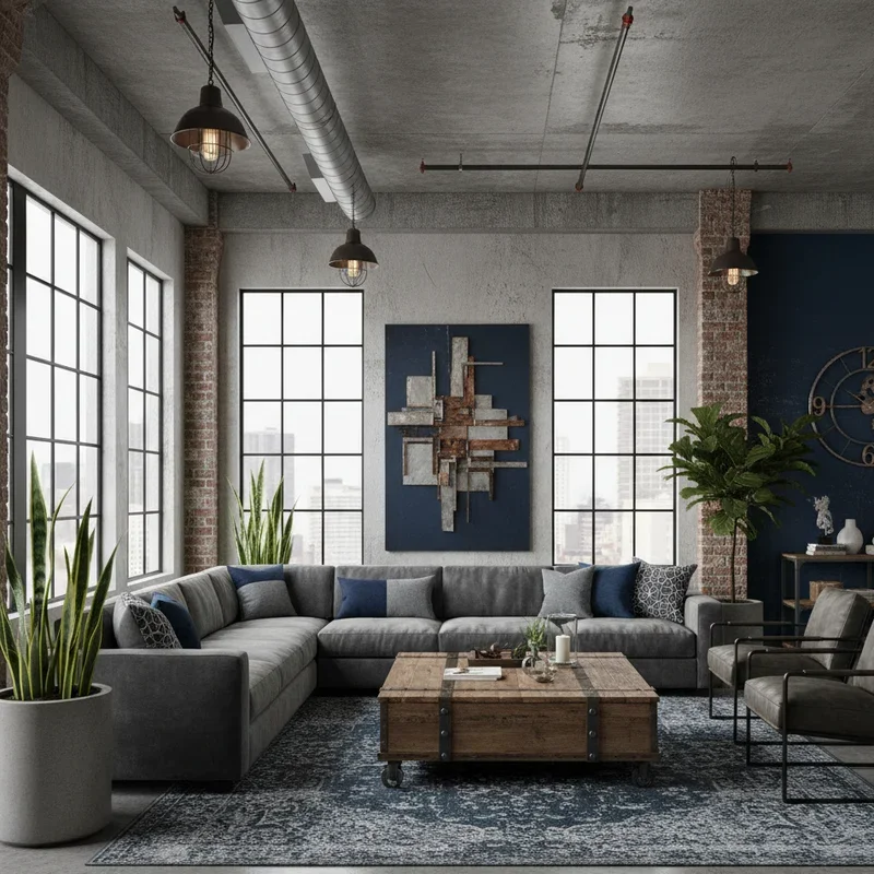 Navy Blue and Grey Living Room Ideas