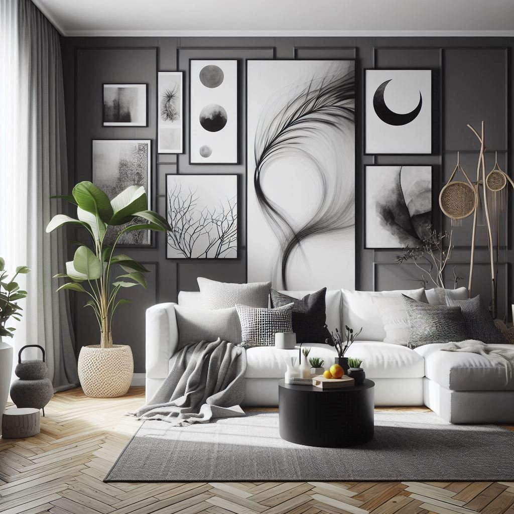 15 Black, White, and Grey Living Room Ideas