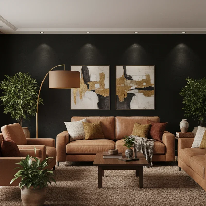 Black and Brown Living Room Ideas