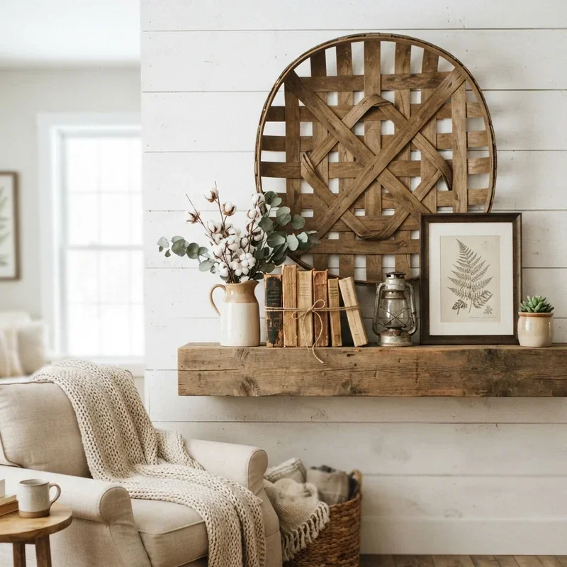 Farmhouse Living Room Shelf Decor Ideas