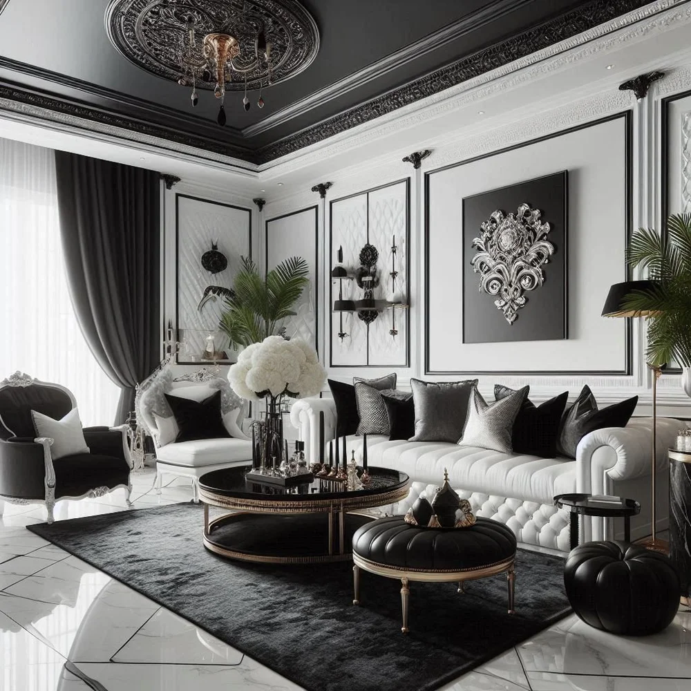 15 Luxury Black and White Living Room Ideas