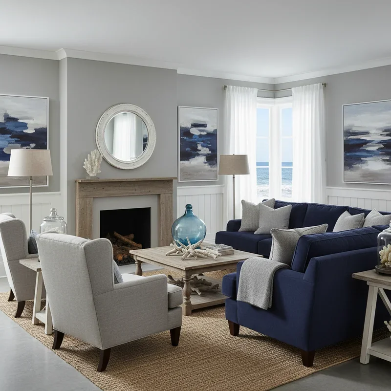 Navy Blue and Grey Living Room Ideas