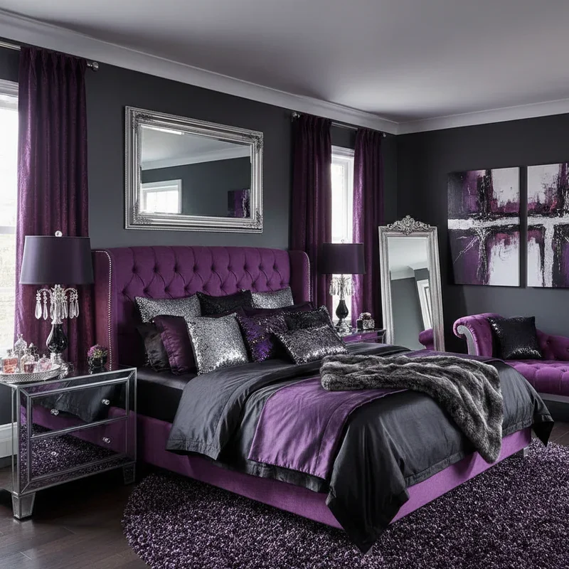 Purple and Black Bedroom Ideas