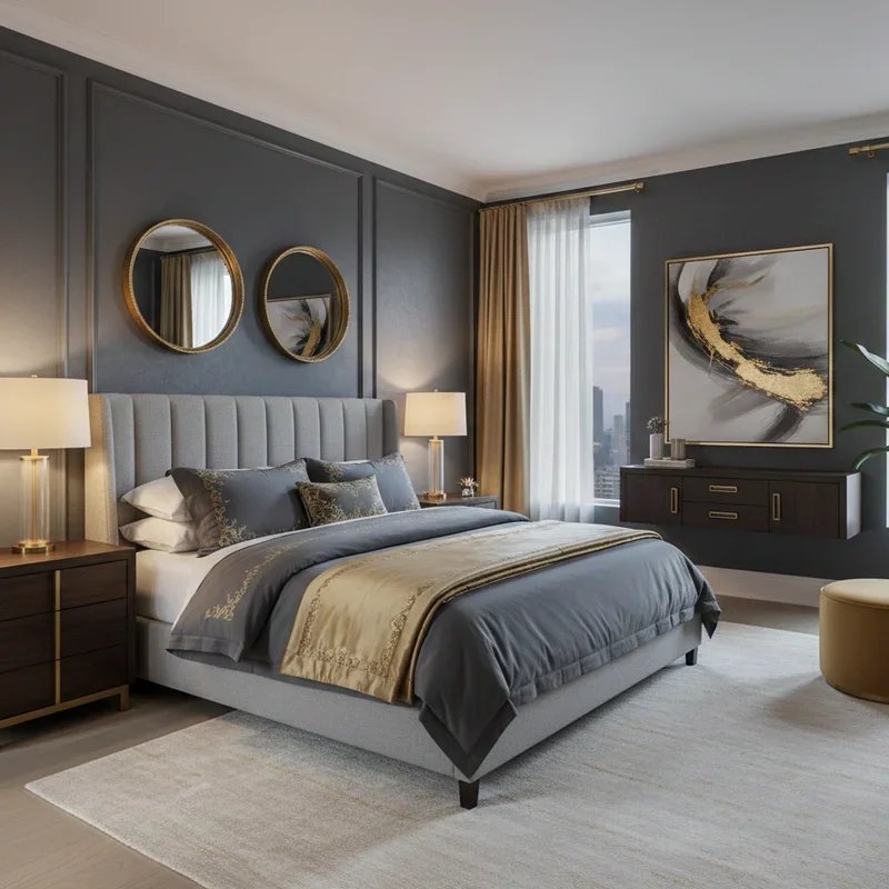 Grey and Gold Bedroom Ideas