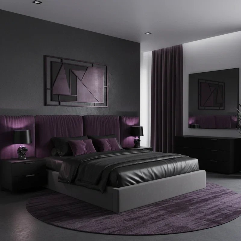 Purple and Black Bedroom Ideas