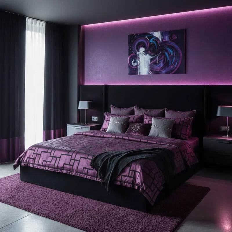 Purple and Black Bedroom Ideas