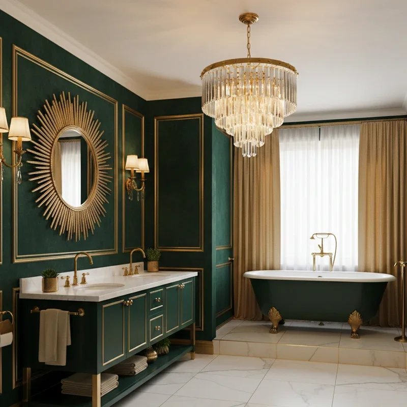 Green and Gold Bathroom Ideas
