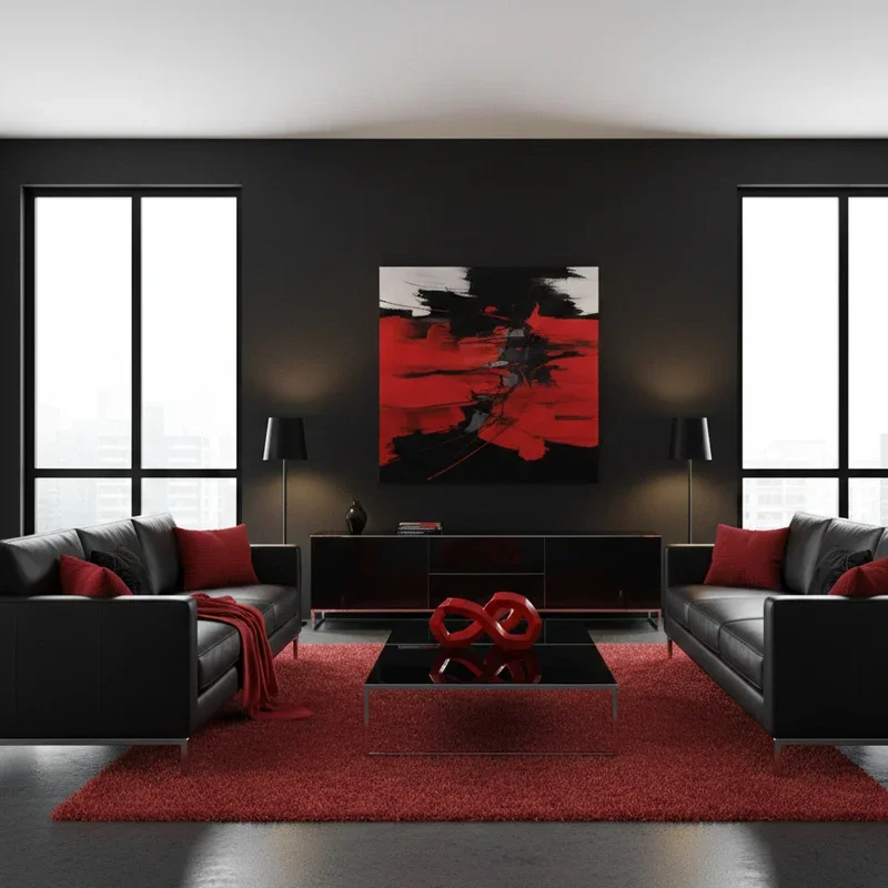Black and Red Living Room Ideas