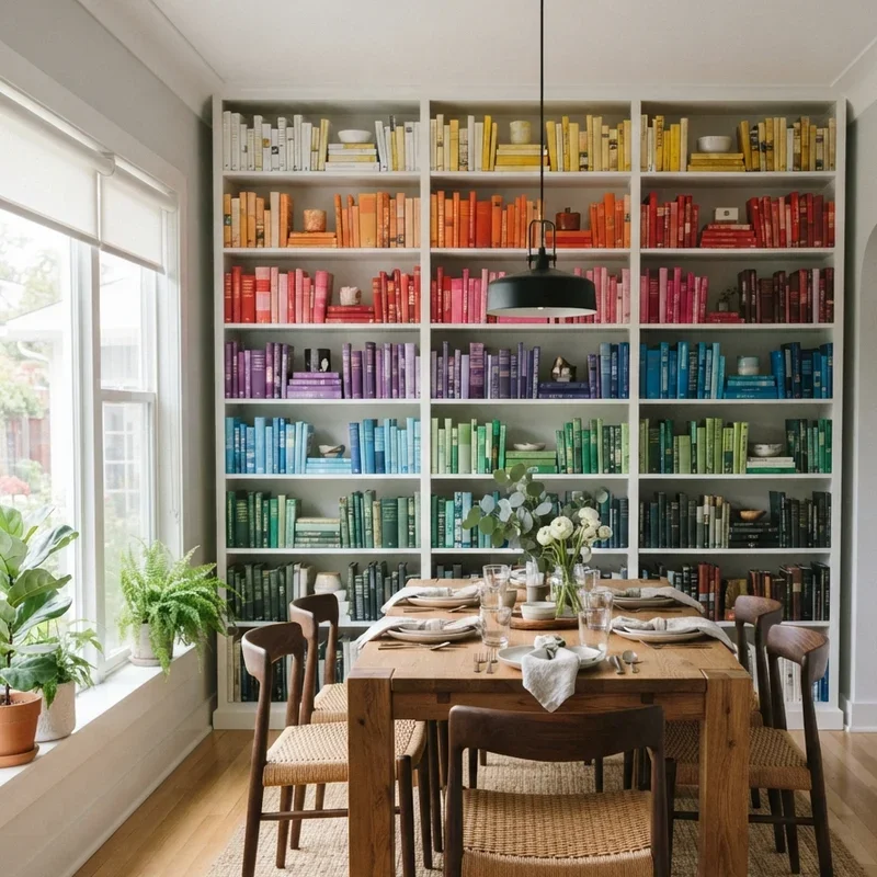 Dining Room with Bookshelves Ideas