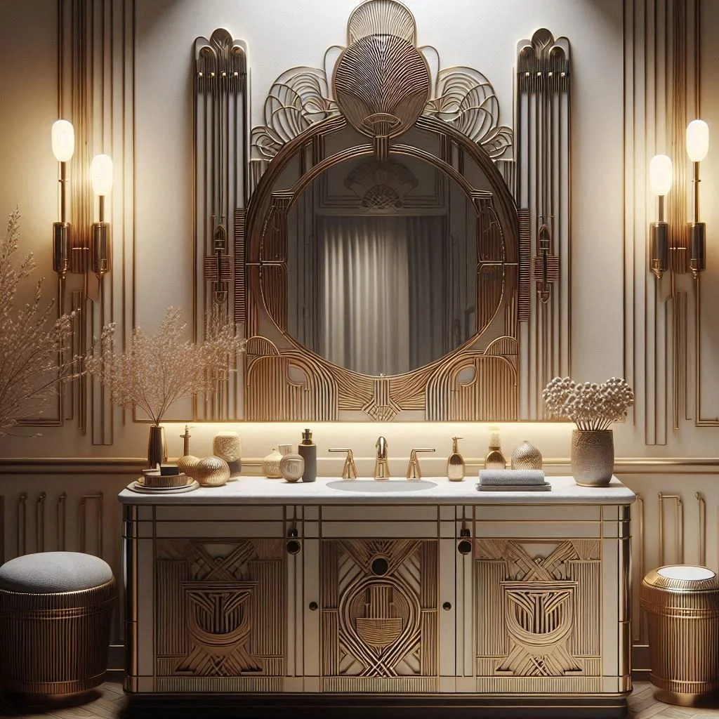 15 Art Deco Bathroom Cabinet Ideas for Glam Style