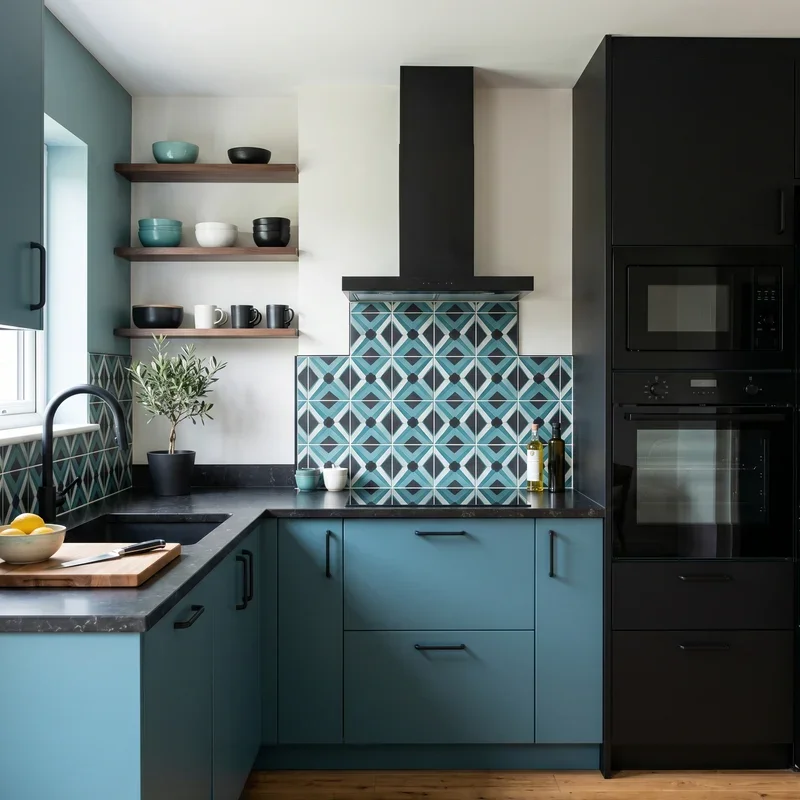Black and Teal Kitchen Ideas