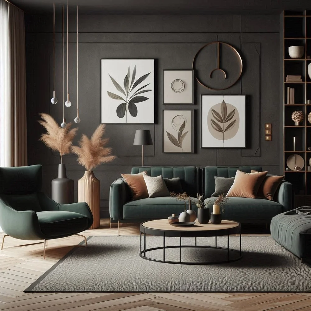15 Modern Dark Green Living Room Ideas to Try