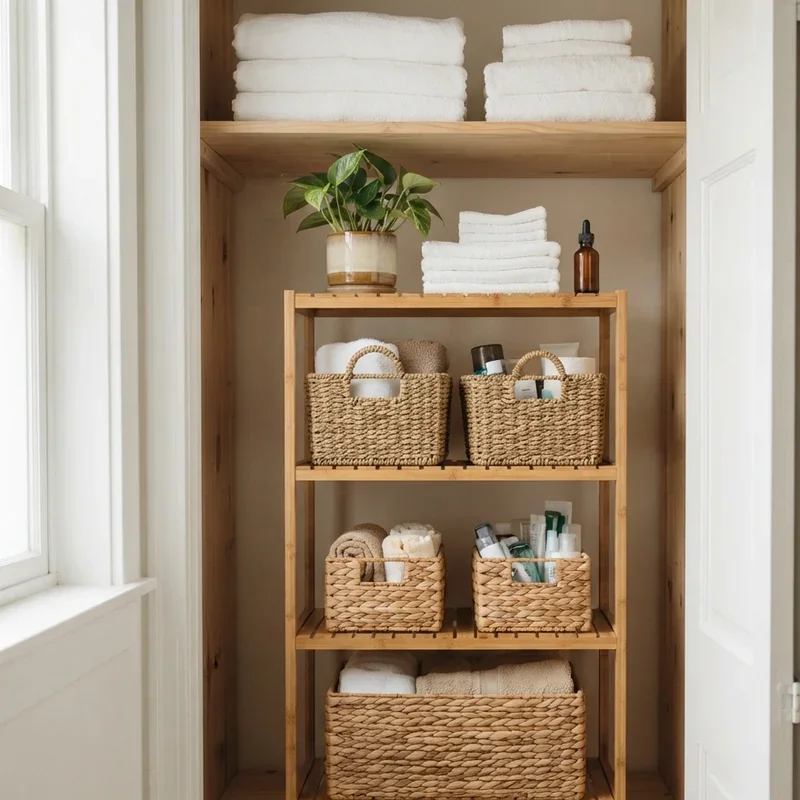 Bathroom Closet Shelf Ideas