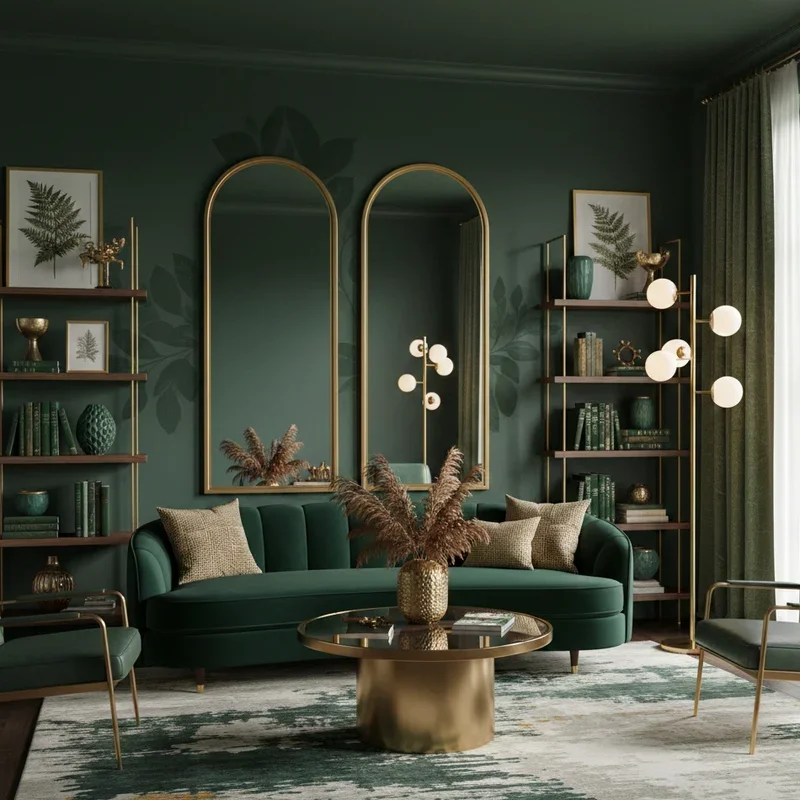 Green and Gold Living Room Ideas