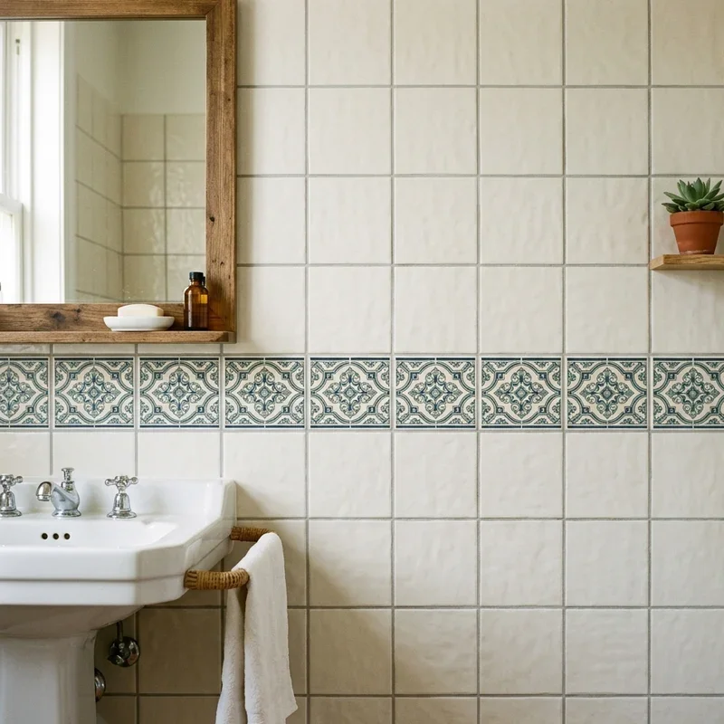 15 Bathroom Wall Border Ideas for Stylish Tile Accents