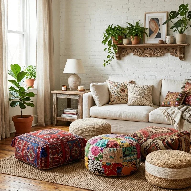 Pouf Living Room Ideas