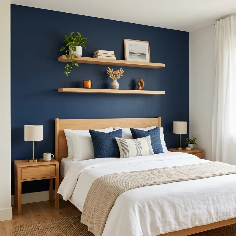 Navy Blue Accent Wall Bedroom Ideas