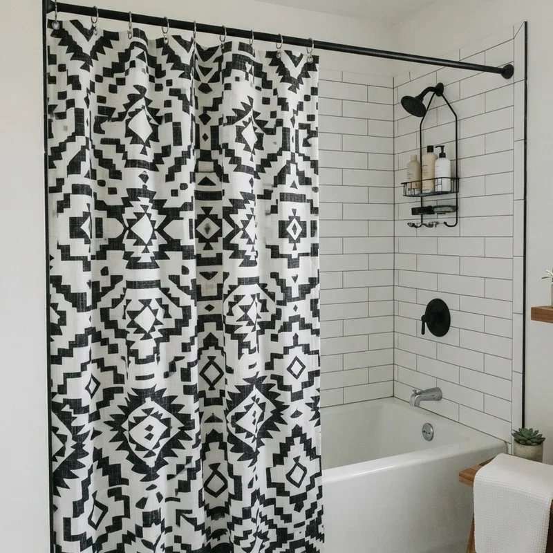 Black Shower Curtain Bathroom Ideas