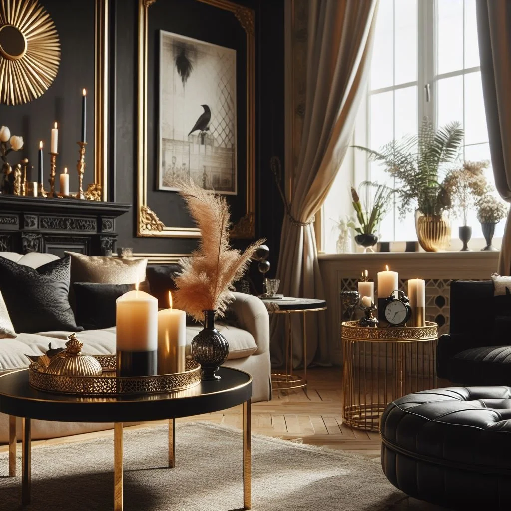 15 Luxurious Black and Gold Living Room Ideas