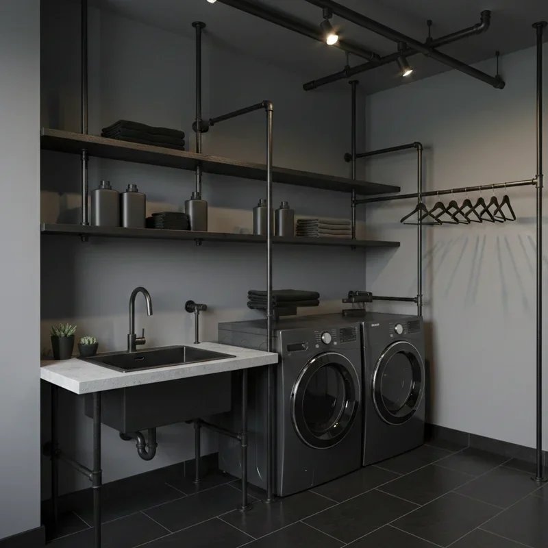 Black Laundry Room Ideas