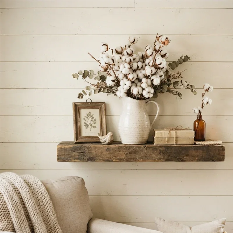 Farmhouse Living Room Shelf Decor Ideas