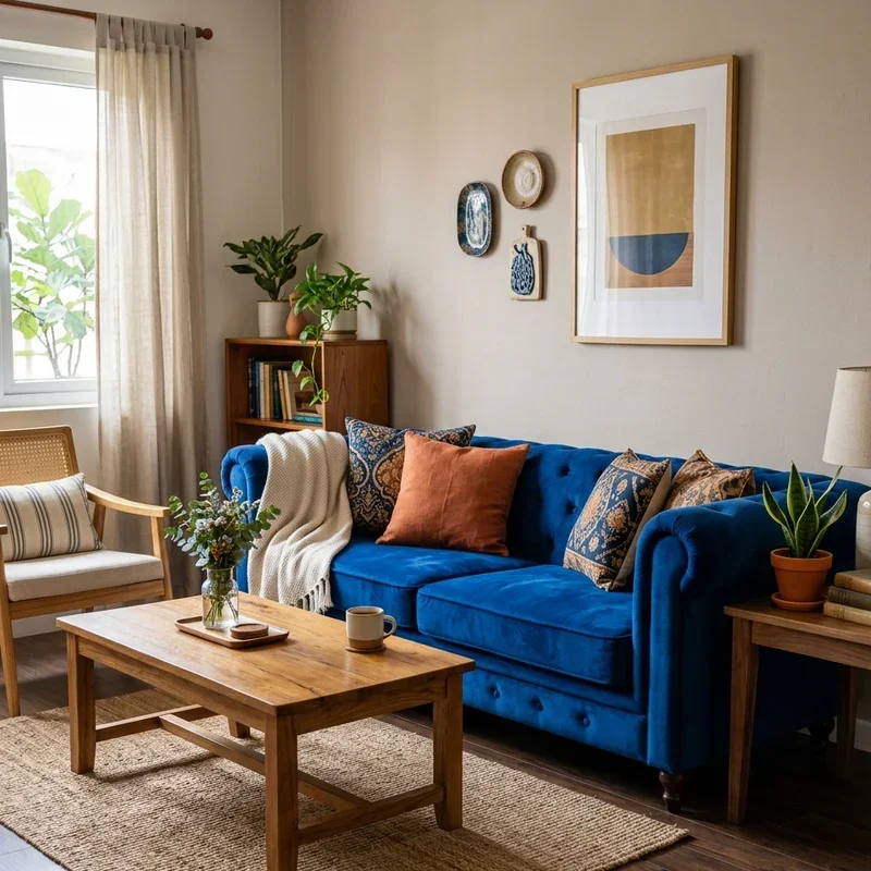 Royal Blue Couch Living Room Ideas