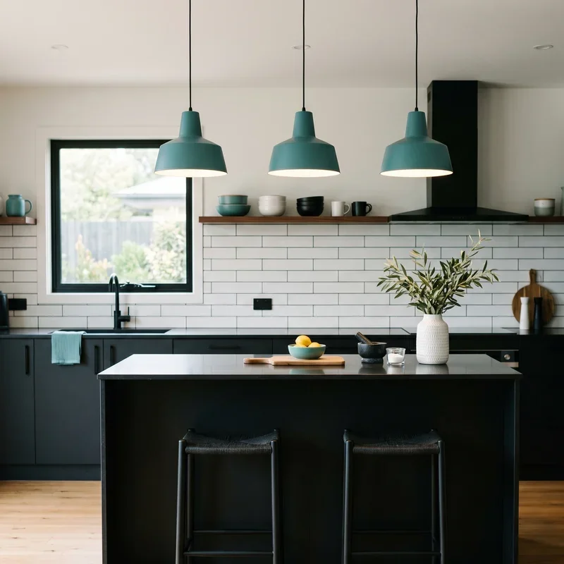 Black and Teal Kitchen Ideas