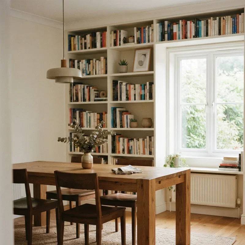 Dining Room with Bookshelves Ideas