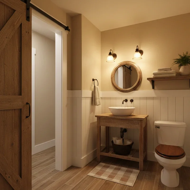 Farmhouse Half Bathroom Ideas
